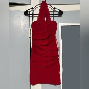 Sweet Storm Strapless Red Ruched Dress